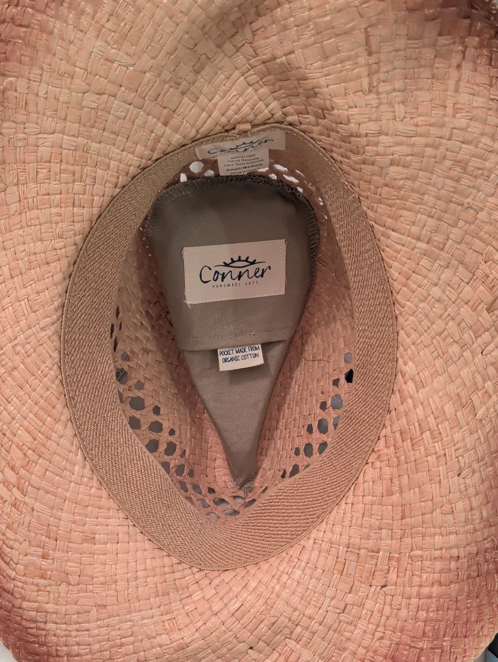 Handmade Woven Straw Fedora Hat  with Brown Band